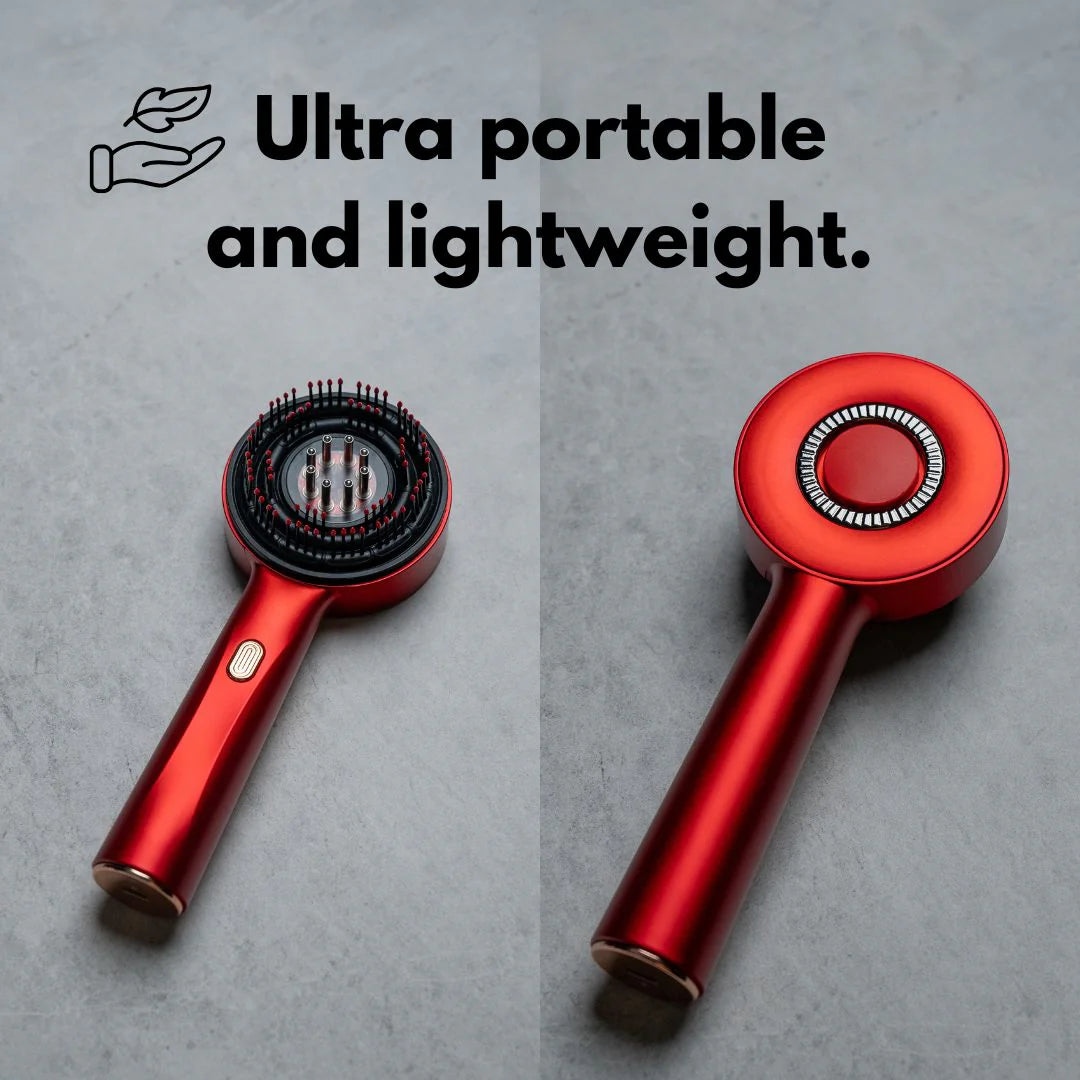 Hair Growth Scalp Brush with Red Light Therapy and Soothing Oil Massage